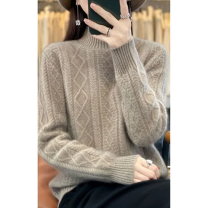 Stylish Cable Knit Turtleneck Jumper for Women | Ideal for winter