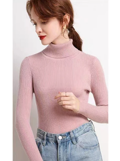 Women's Comfortable Ribbed and Soft Knitted Turtleneck Jumper | Ideal for Winter