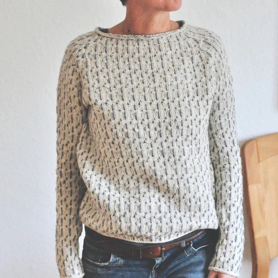 Chic Boat Neck Grey Jumper for Women | Ideal for Winter