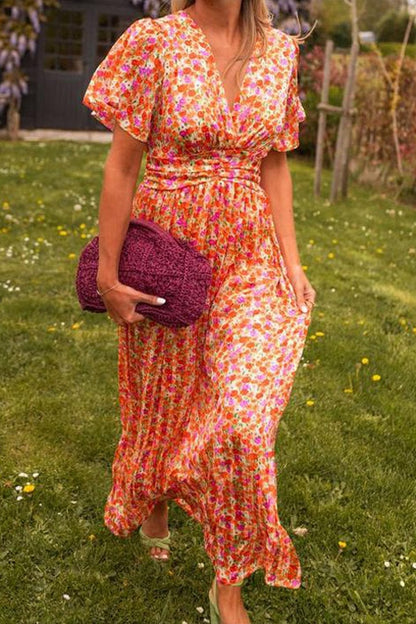 Women's Elegant Lightweight Maxi Dress with Floral Design