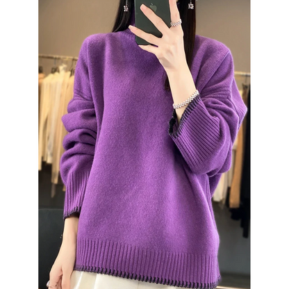 Women's Comfortable Soft Loose Knitted Turtleneck Jumper | Ideal for Winter