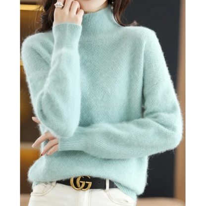 Women's Elegant Hollow Print Turtleneck Knitted Jumper for Women | Ideal for Winter