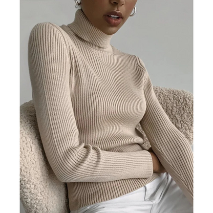 Women's Slim Fit Turtleneck Knitted Jumper | Ideal for Winter