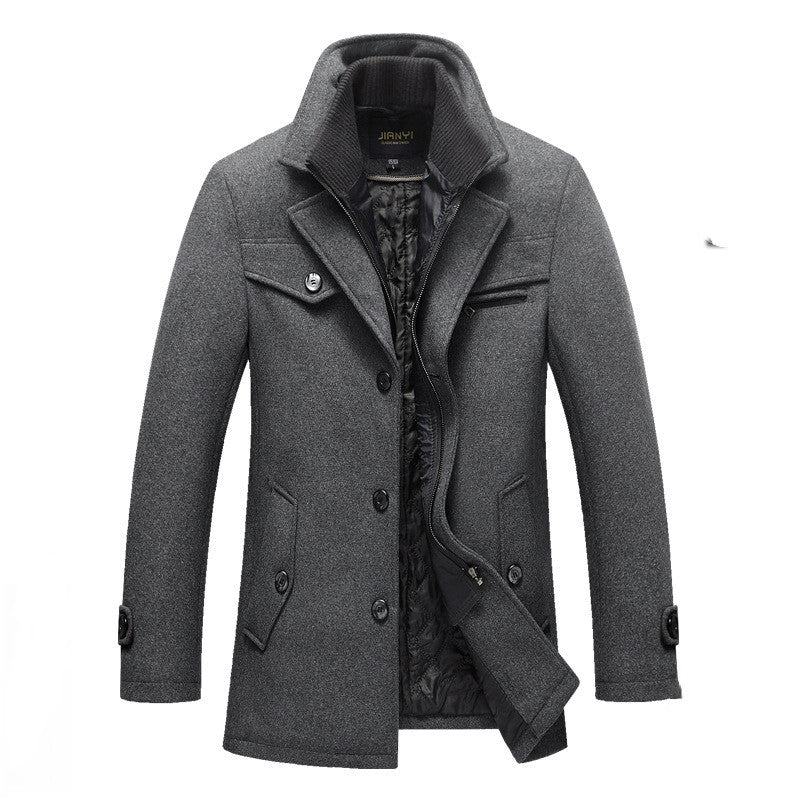 Comfortable Long Woolen Coat With Double Zipper For Men  | Ideal for Winter