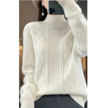 Stylish Cable Knit Turtleneck Jumper for Women | Ideal for winter