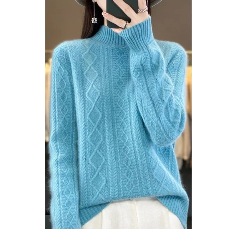 Stylish Cable Knit Turtleneck Jumper for Women | Ideal for winter