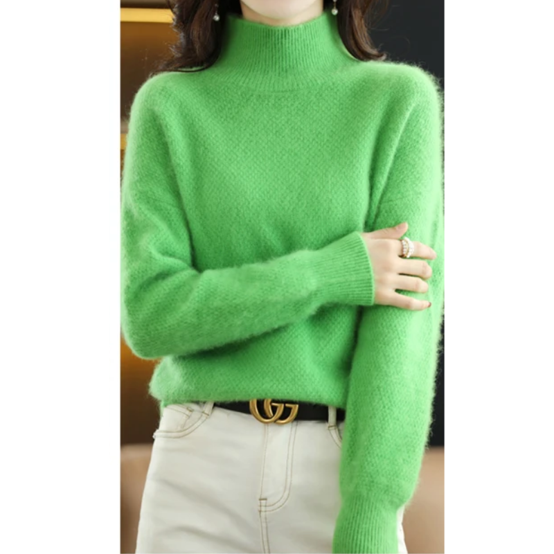 Women's Elegant Hollow Print Turtleneck Knitted Jumper for Women | Ideal for Winter