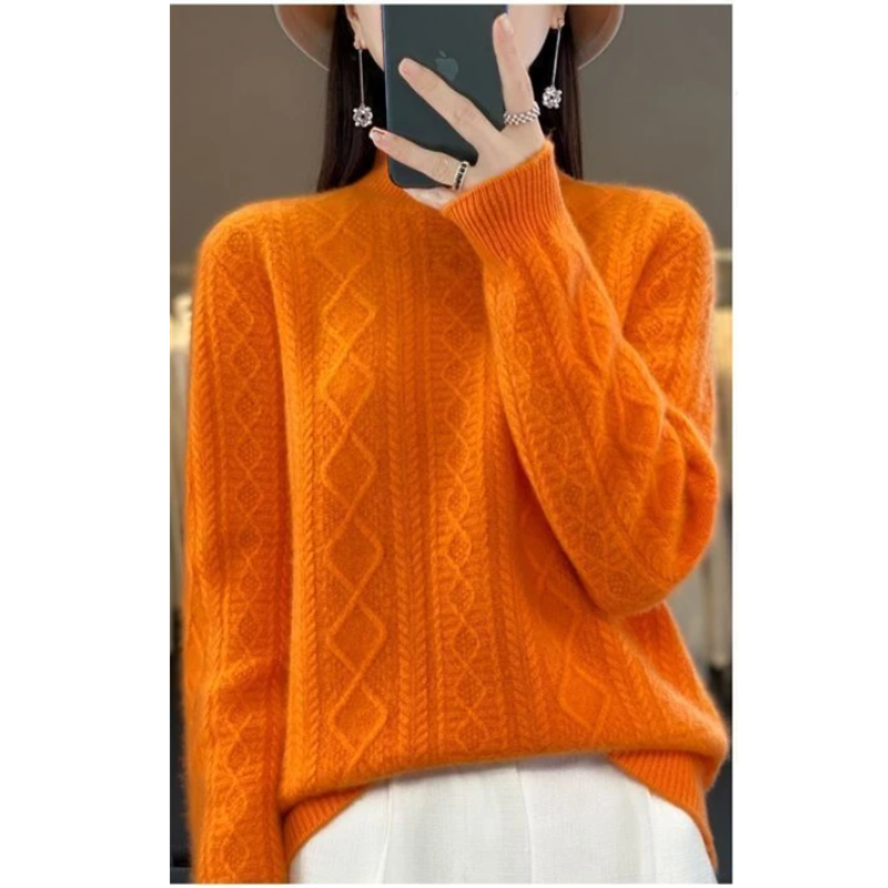 Stylish Cable Knit Turtleneck Jumper for Women | Ideal for winter