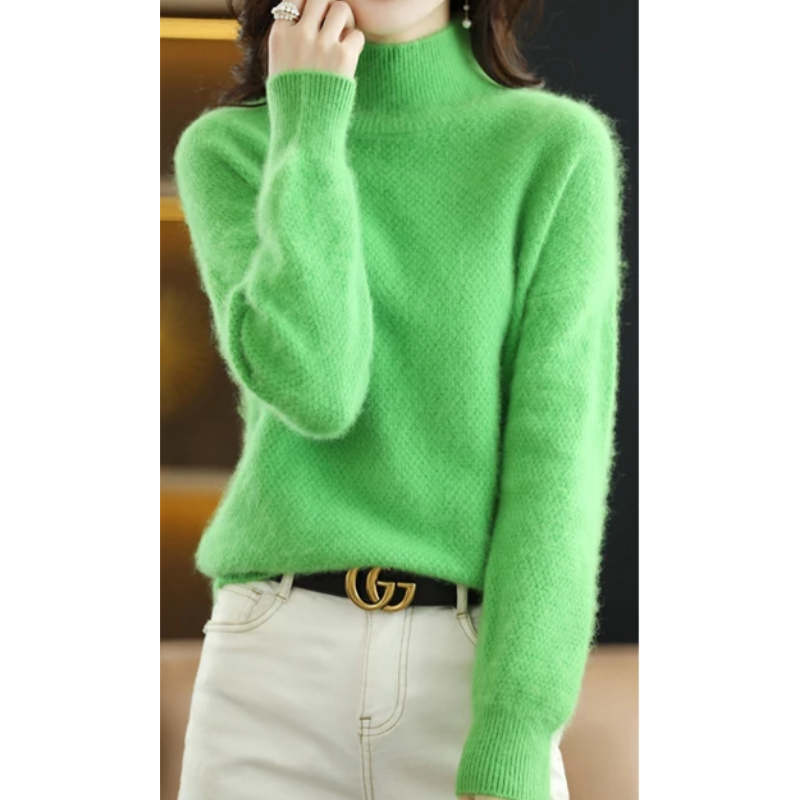 Women's Elegant Hollow Print Turtleneck Knitted Jumper for Women | Ideal for Winter