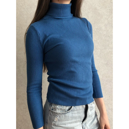 Women's Slim Fit Turtleneck Knitted Jumper | Ideal for Winter