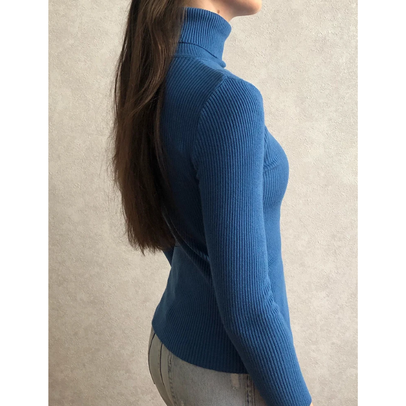 Women's Slim Fit Turtleneck Knitted Jumper | Ideal for Winter