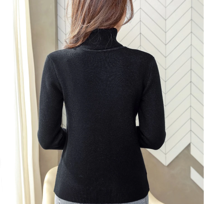 Women's Warm Turtleneck Jumper with Fleece Lining | Ideal for Winter