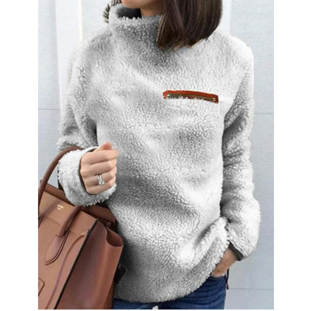 Women's Casual Turtleneck Jumper with Zipper | Ideal for Winter