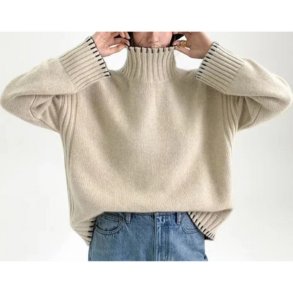 Women's Comfortable Soft Loose Knitted Turtleneck Jumper | Ideal for Winter