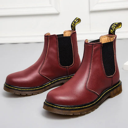 Women's Elegant Leather Boots with Lace-Up Design
