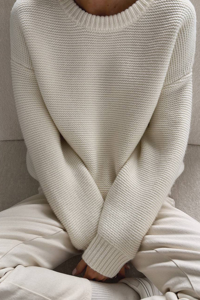 Women's Fashionable Plain White Cashmere Jumper | Ideal for winter