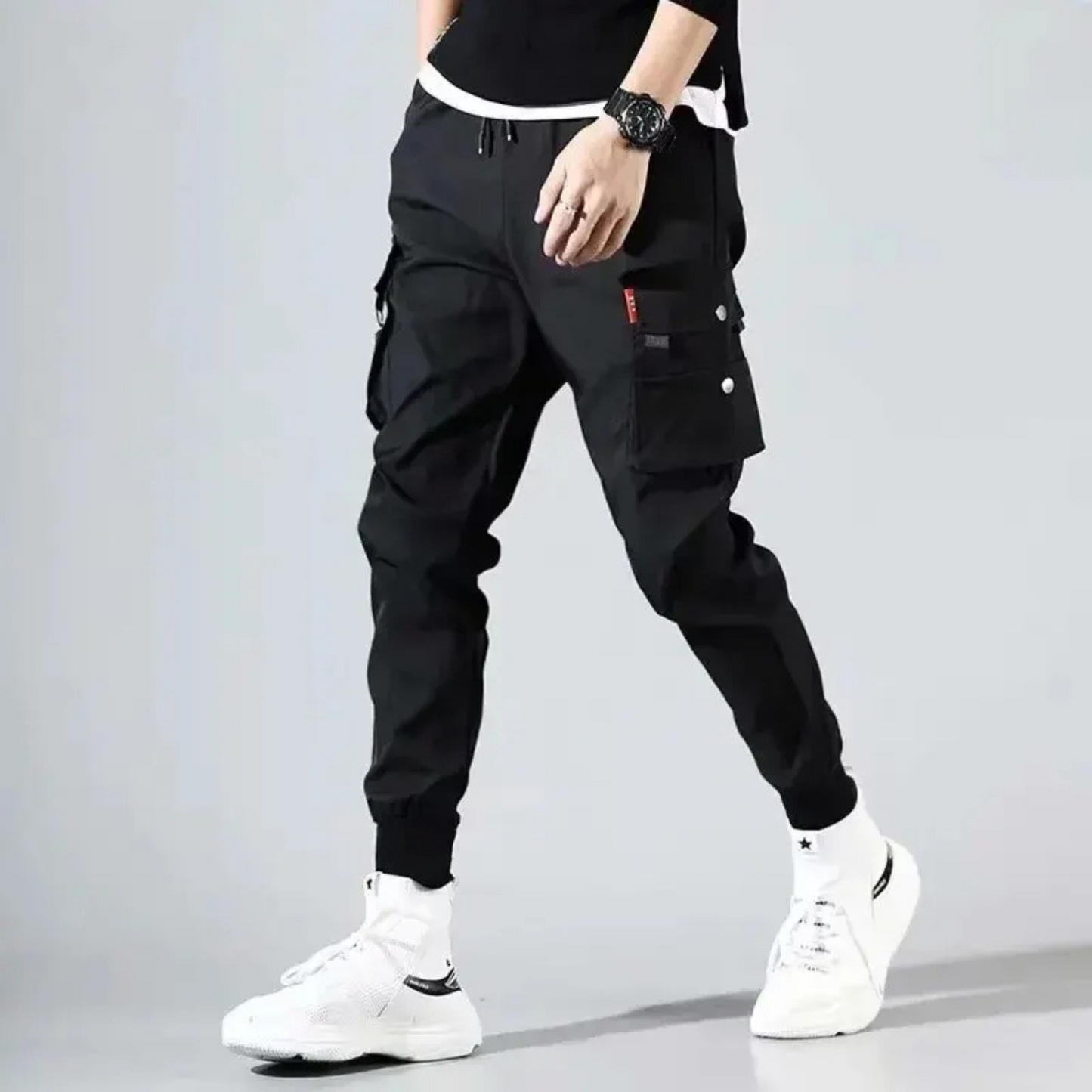Men's Straight Leg Cargo Pants with Drawstring Waist | Perfect for Casual Days