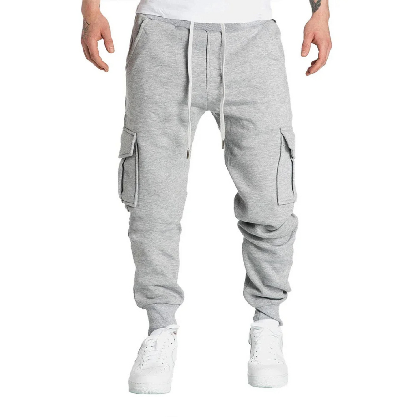 Men's Loose Cotton Cargo Pants with Drawstring Waist | Perfect for Casual Days