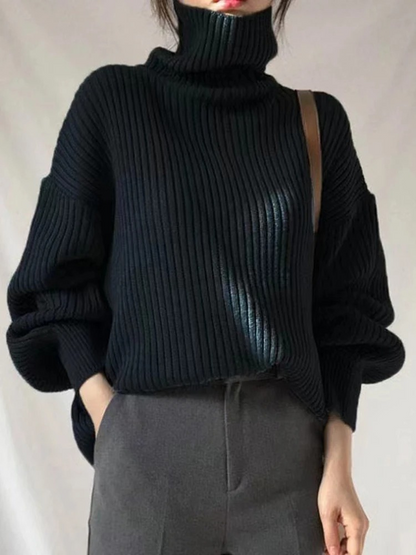 Oversize Thick Lined Turtleneck Jumper for Women |  Ideal for Winter