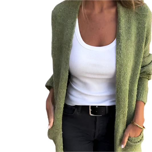 Women's Casual Open Front Knitwear Cardigan with Pocket | Ideal for Winter