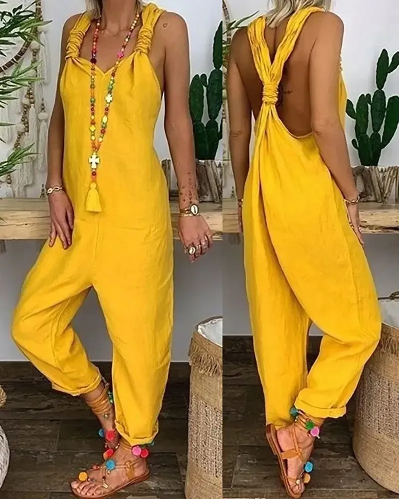 Women's Backless Summer Jumpsuit | Ideal for Summer