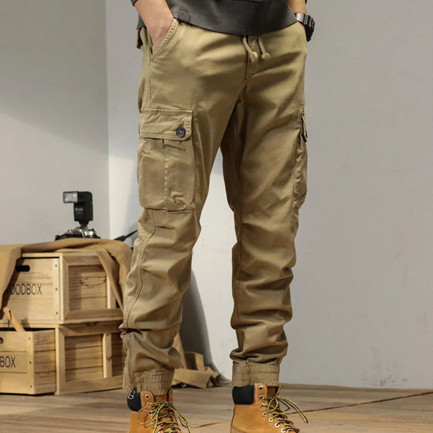 Men's Lightweight Cotton Cargo Pants with Relaxed Fit | Perfect for Outdoor Activities