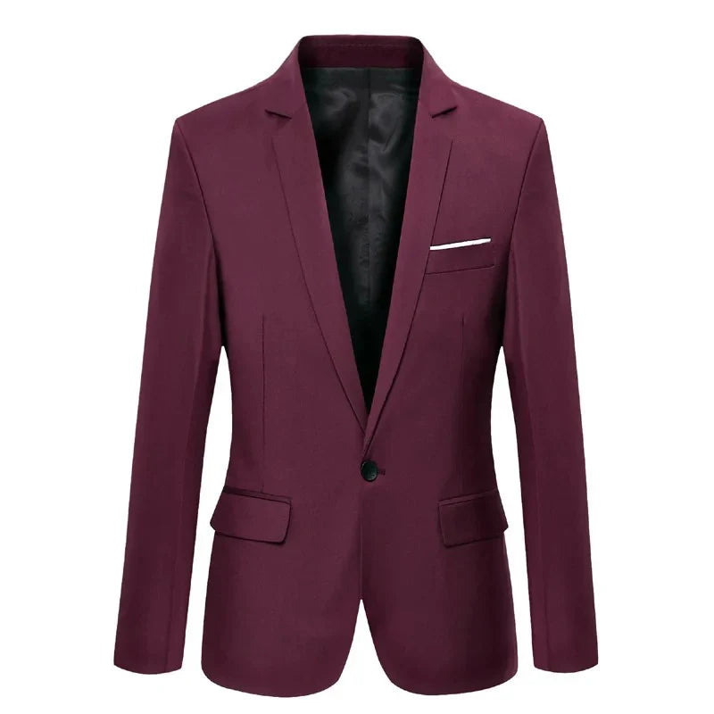 Men's Luxurious Slim Fit One Button Suit Jacket | For Formal Occasions