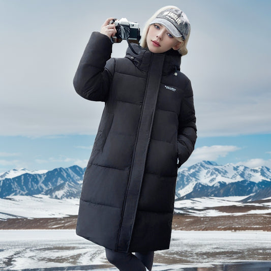 Women's Stylish Black Parka Winter Coat with Hood and Padding | Ideal for Autumn/Winter