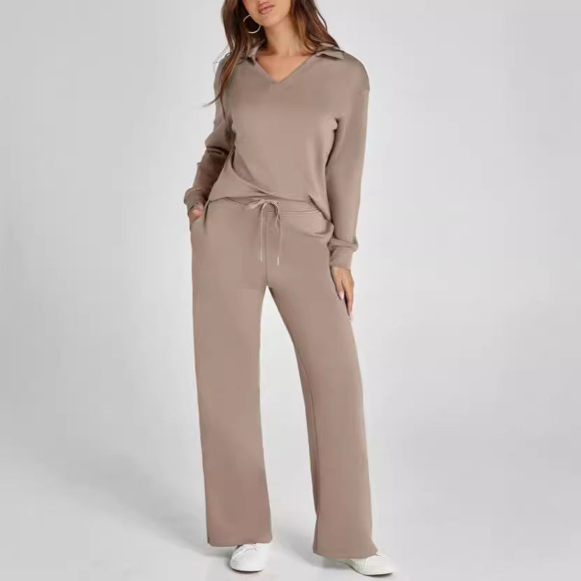 Chanel - Women's Elegant Cropped Long Sleeve Trouser Co-Ord Set with Wide Leg Pants | Ideal for Spring/Summer