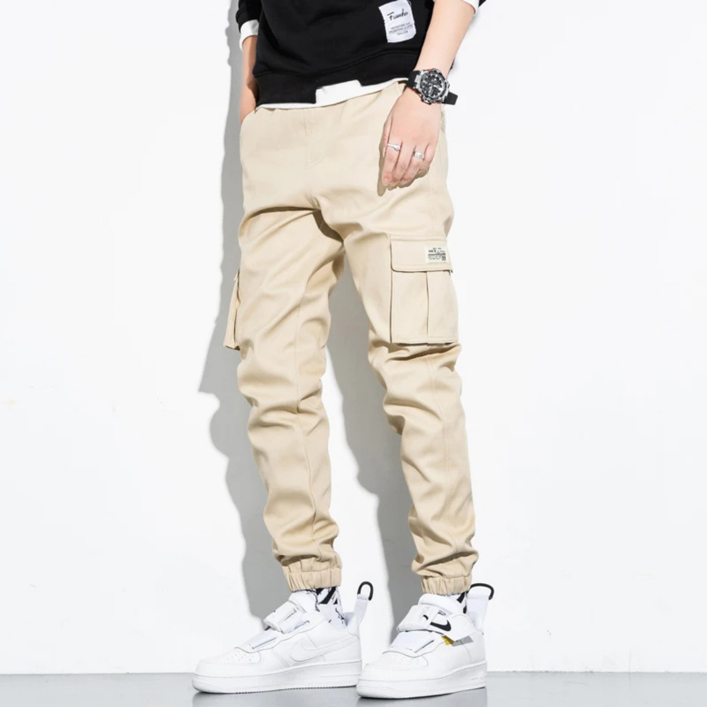 Men's Oversized Cargo Pants with Drawstring and Multiple Pockets | Perfect for Casual Days