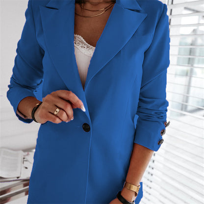 Women's Elegant Smart Casual Blazer with Single Button Lapel | Ideal for Autumn/Winter