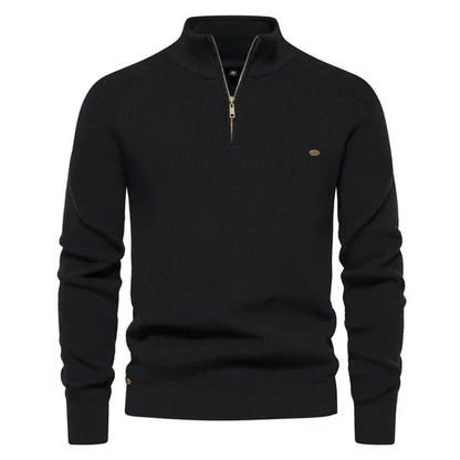Men's Stylish Knitted Cashmere Quarter Zip Jumper | Ideal for Winter