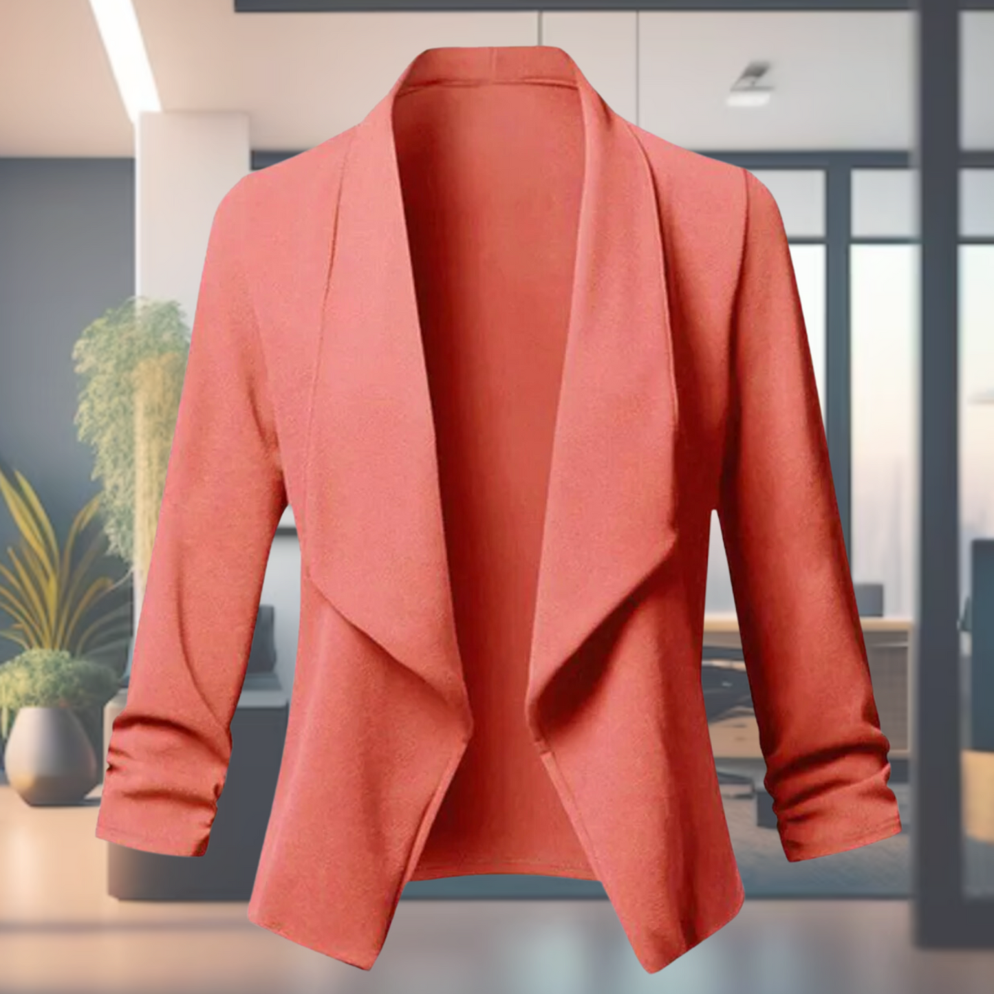 Women's Elegant Solid Color Thin Blazer with Open Front | Perfect for Casual days