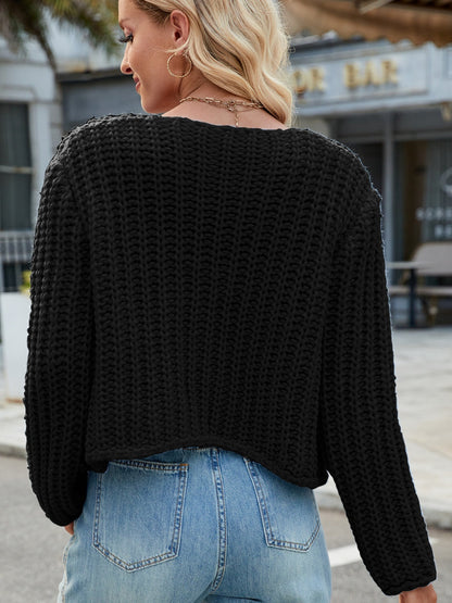 Women's Cozy Knitted Cardigan with Pockets and Buttons | Ideal for Winter