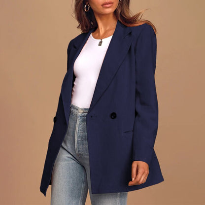 Women's Trendy Oversized Buttoned Blazer with Pockets | Perfect for Casual Days