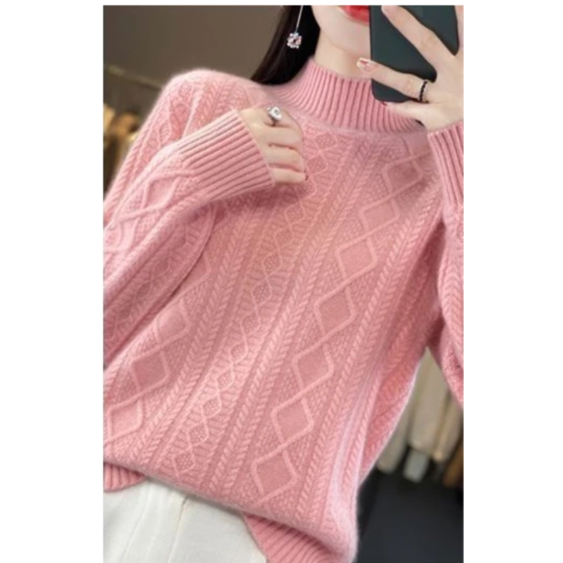 Stylish Cable Knit Turtleneck Jumper for Women | Ideal for winter