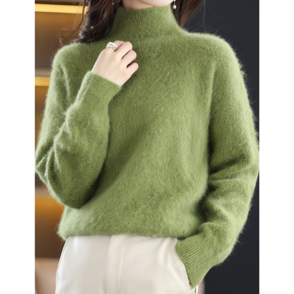 Women's Elegant Hollow Print Turtleneck Knitted Jumper for Women | Ideal for Winter