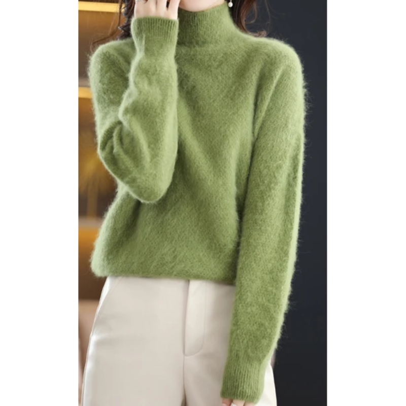 Women's Elegant Hollow Print Turtleneck Knitted Jumper for Women | Ideal for Winter