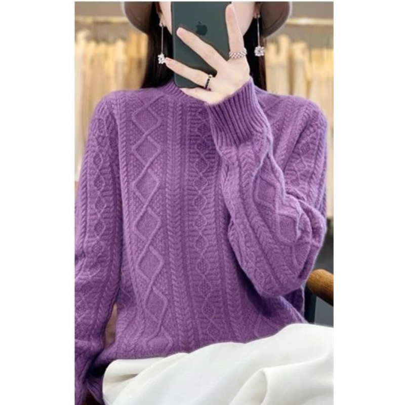 Stylish Cable Knit Turtleneck Jumper for Women | Ideal for winter