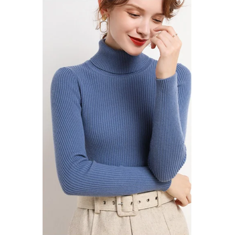 Women's Slim Fit Turtleneck Knitted Jumper | Ideal for Winter