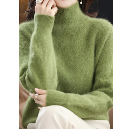 Women's Elegant Hollow Print Turtleneck Knitted Jumper for Women | Ideal for Winter