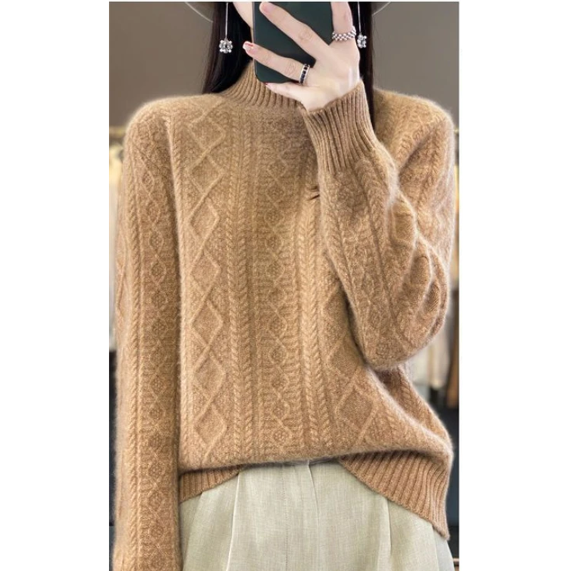 Stylish Cable Knit Turtleneck Jumper for Women | Ideal for winter