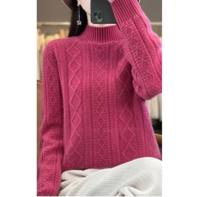 Stylish Cable Knit Turtleneck Jumper for Women | Ideal for winter