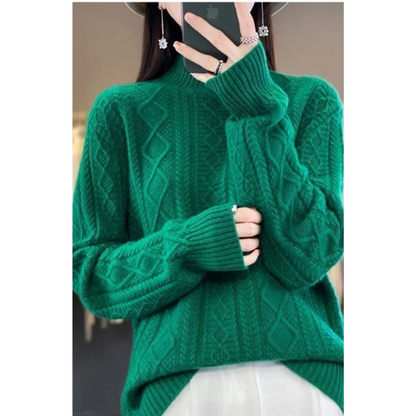 Stylish Cable Knit Turtleneck Jumper for Women | Ideal for winter