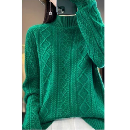 Stylish Cable Knit Turtleneck Jumper for Women | Ideal for winter