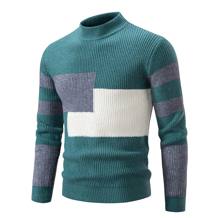 Men's Cozy Block Color Knittted Jumper | Ideal for Winter