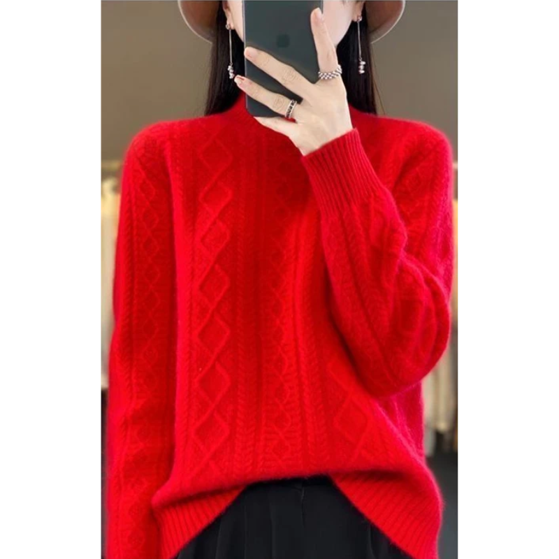 Stylish Cable Knit Turtleneck Jumper for Women | Ideal for winter