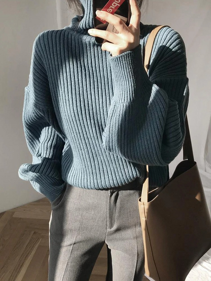 Oversize Thick Lined Turtleneck Jumper for Women |  Ideal for Winter