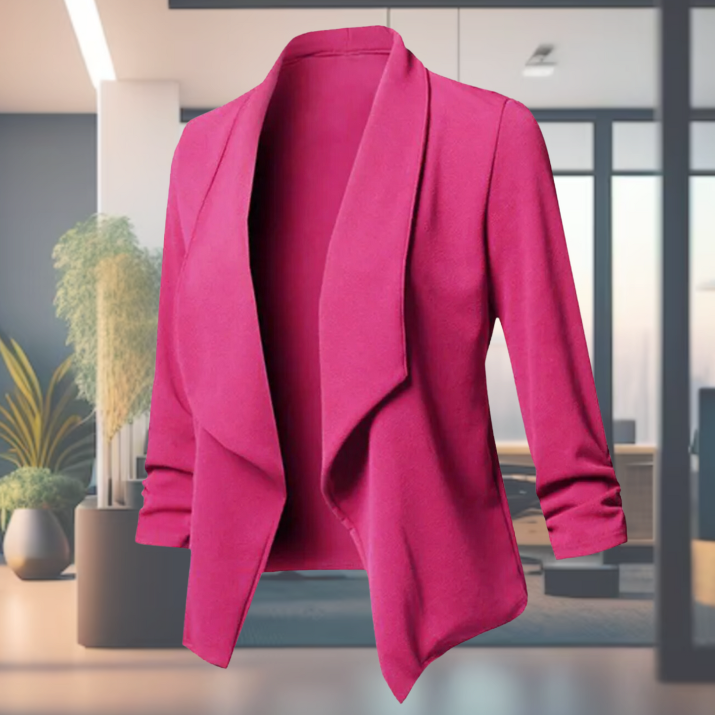 Women's Elegant Solid Color Thin Blazer with Open Front | Perfect for Casual days