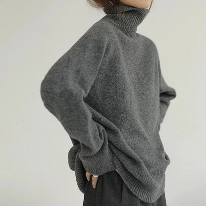 Women's Soft Oversized Turtleneck Knitted Jumper | Ideal for Winter